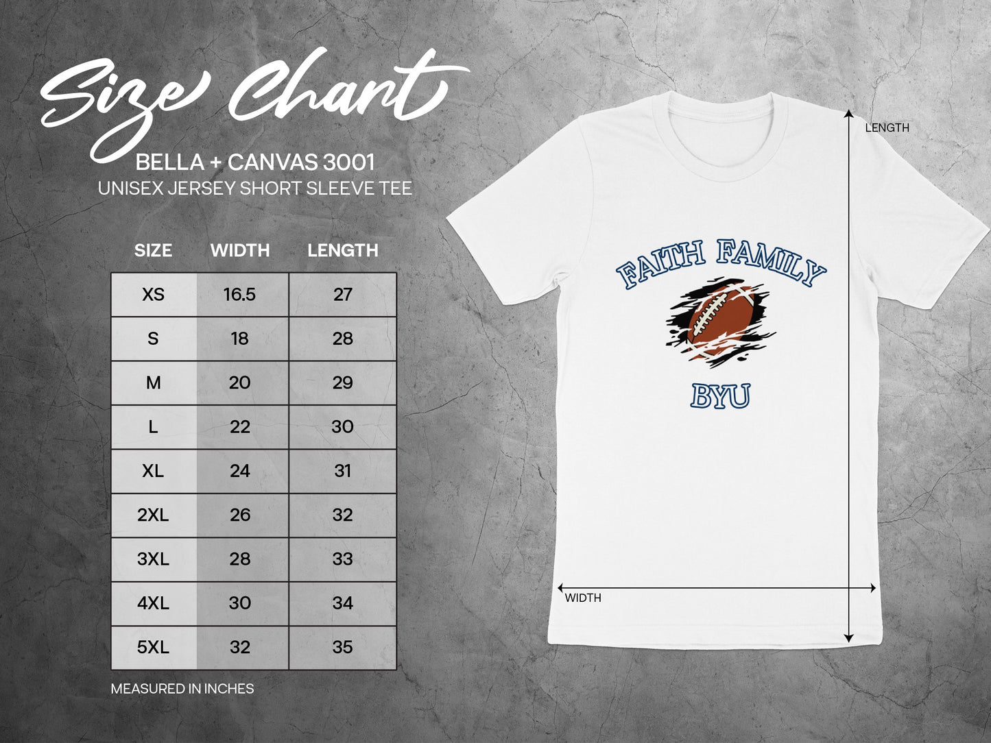 Faith Family BYU Football Themed Short Sleeve Tee