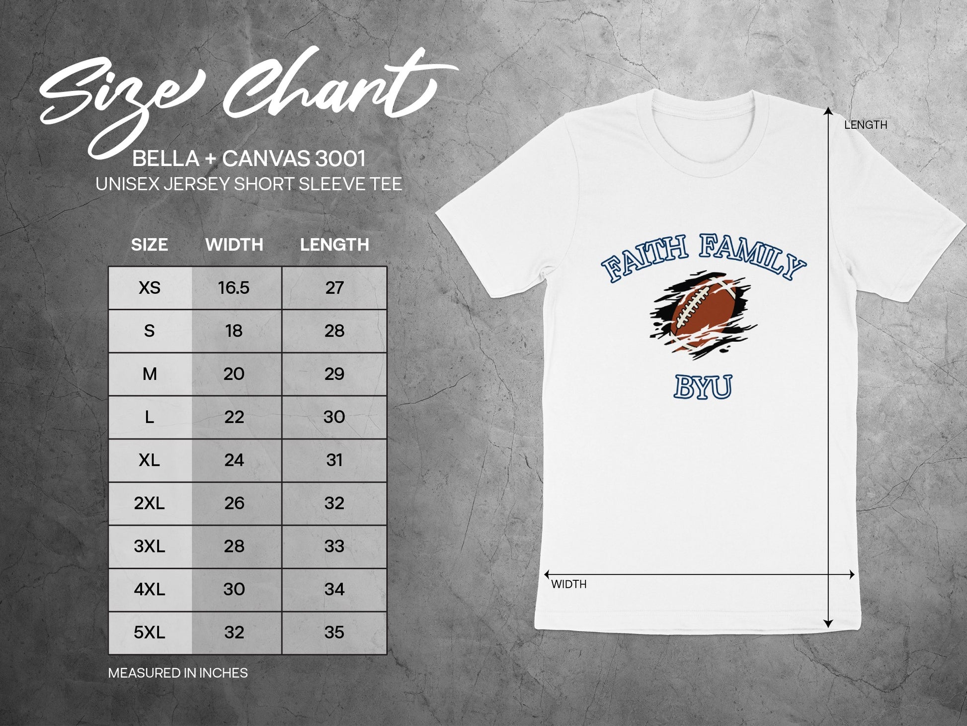 Faith Family BYU Football Themed Short Sleeve Tee