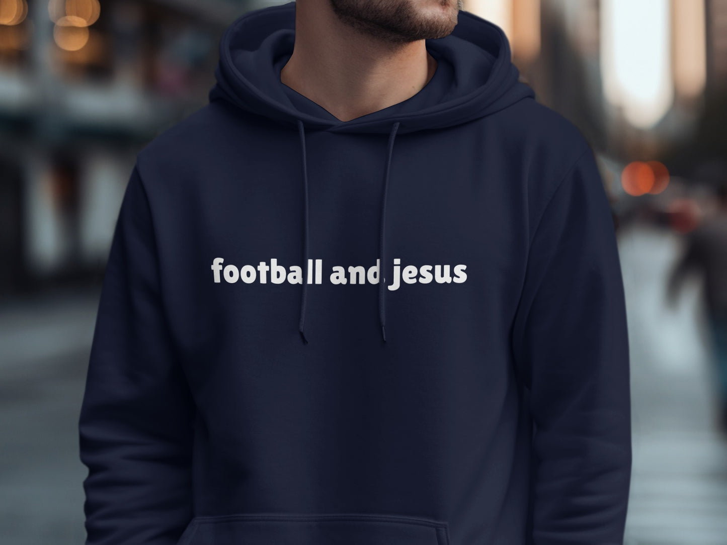 football and jesus hoodie product
