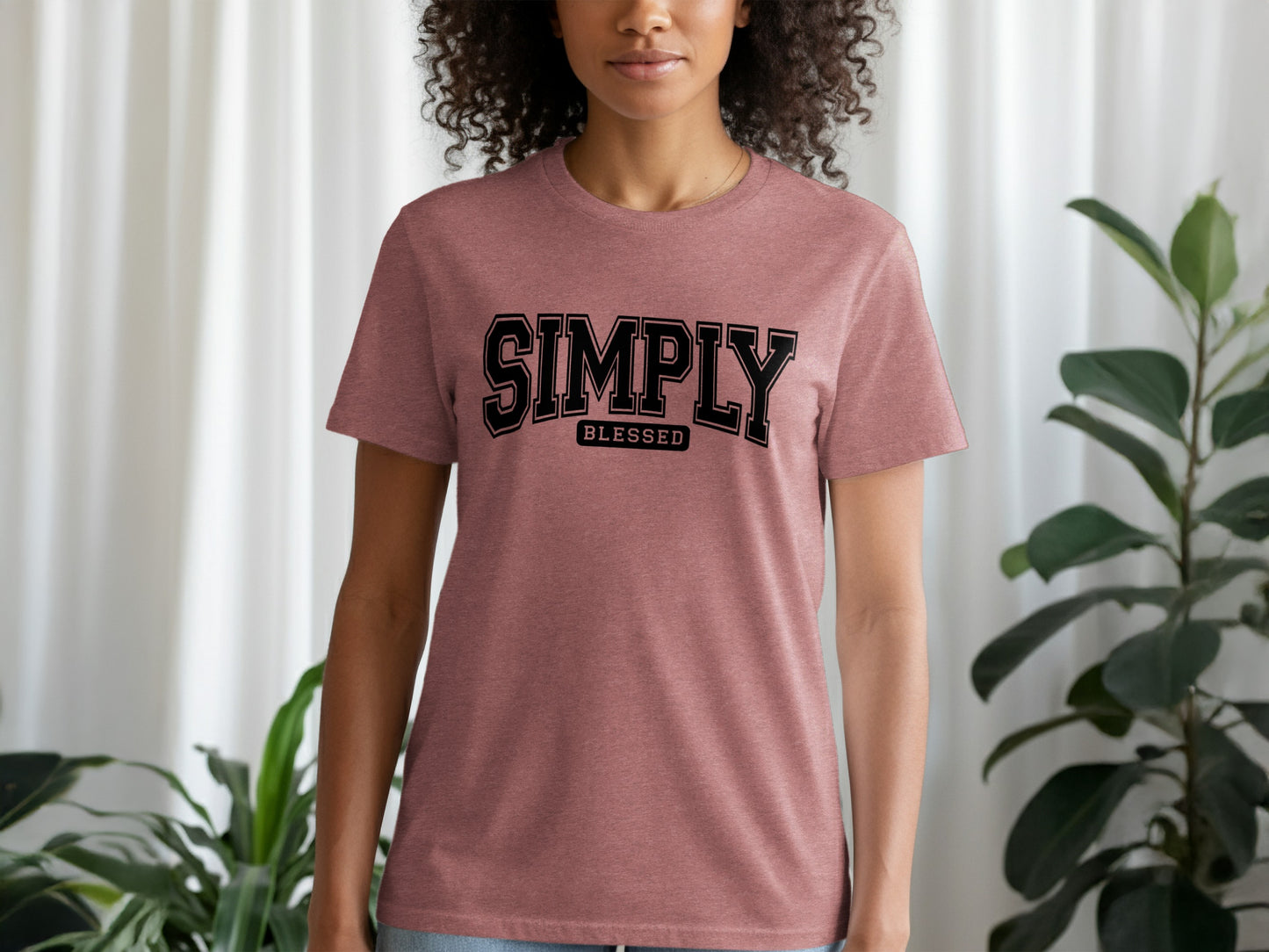 Simply Blessed Casual Graphic T-Shirt