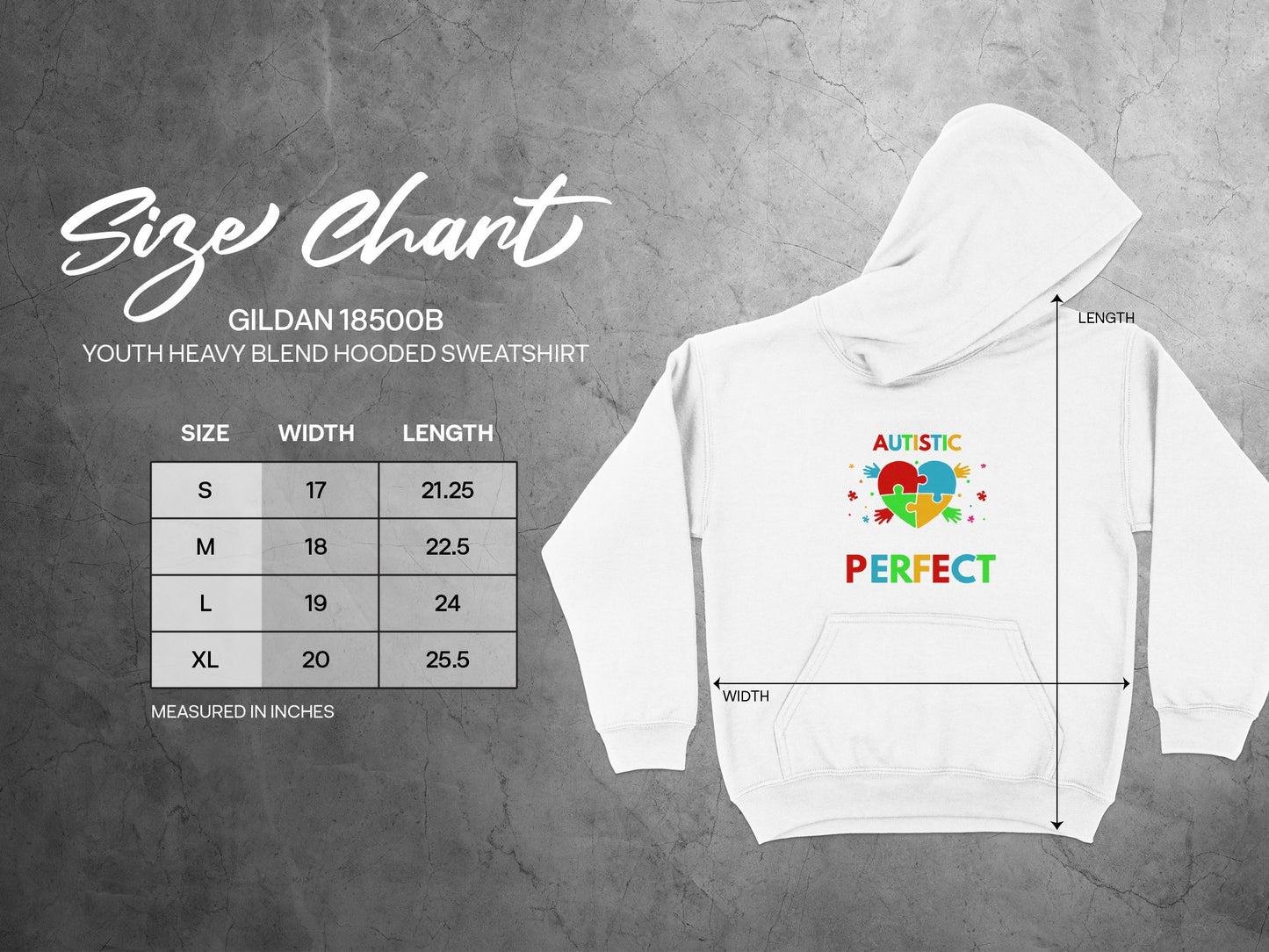 Autistic Perfect Design Youth Hooded Sweatshirt