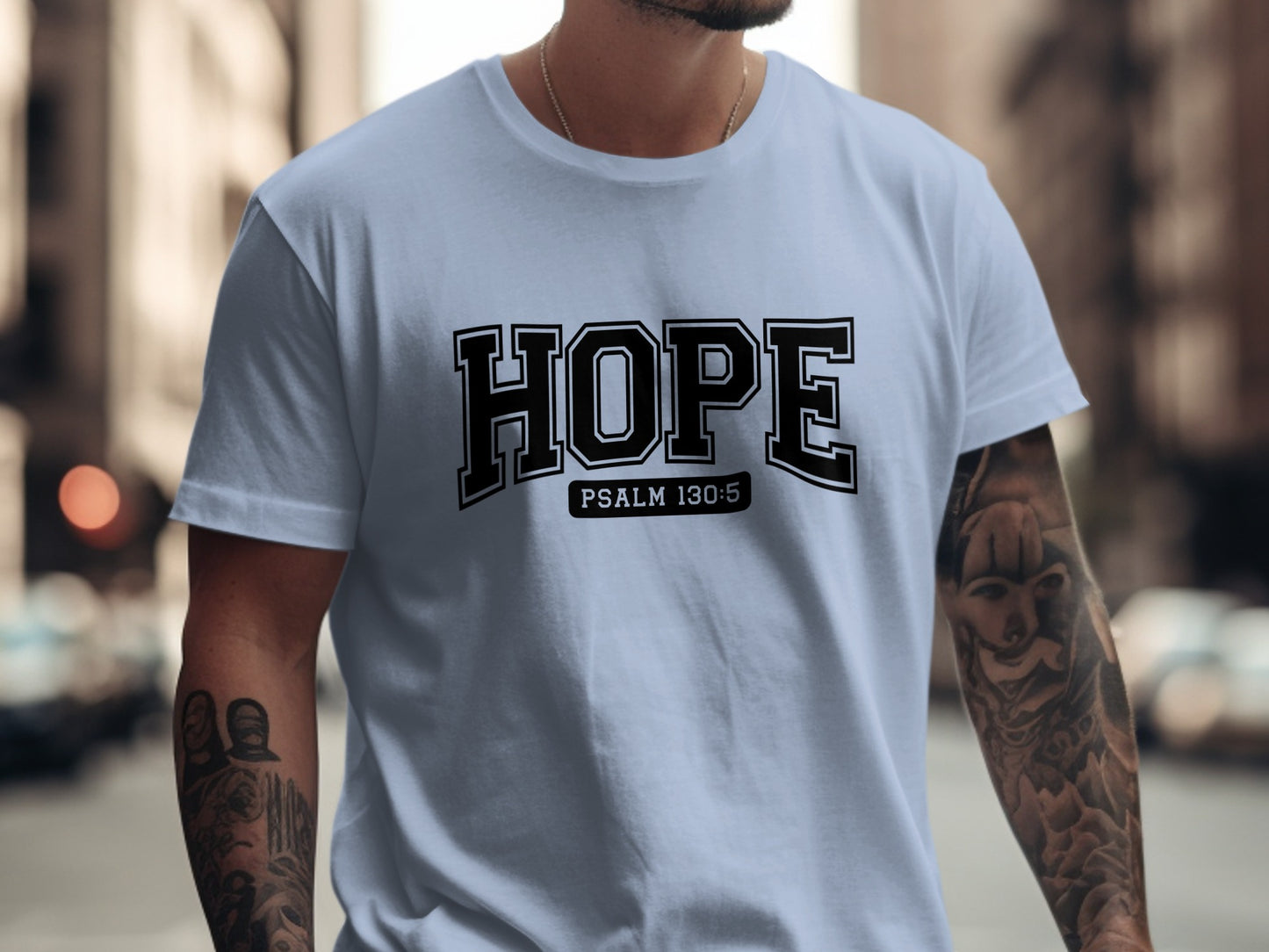 Inspirational HOPE Psalm 130 5 Graphic T-Shirt