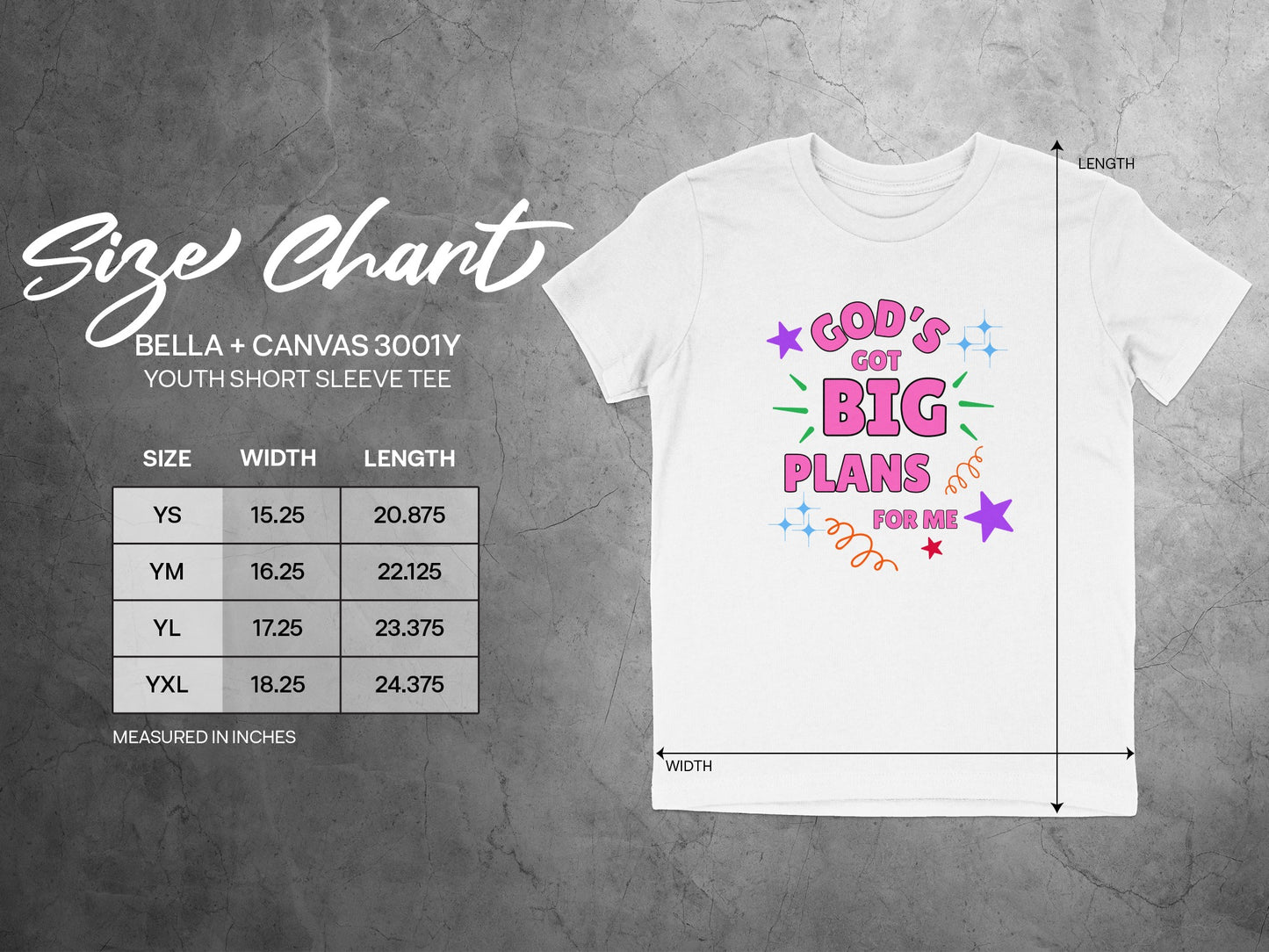 God's Got Big Plans for Me Youth Short Sleeve Tee