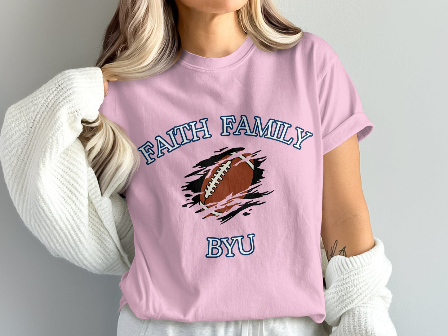 Faith Family BYU Football Graphic Tee