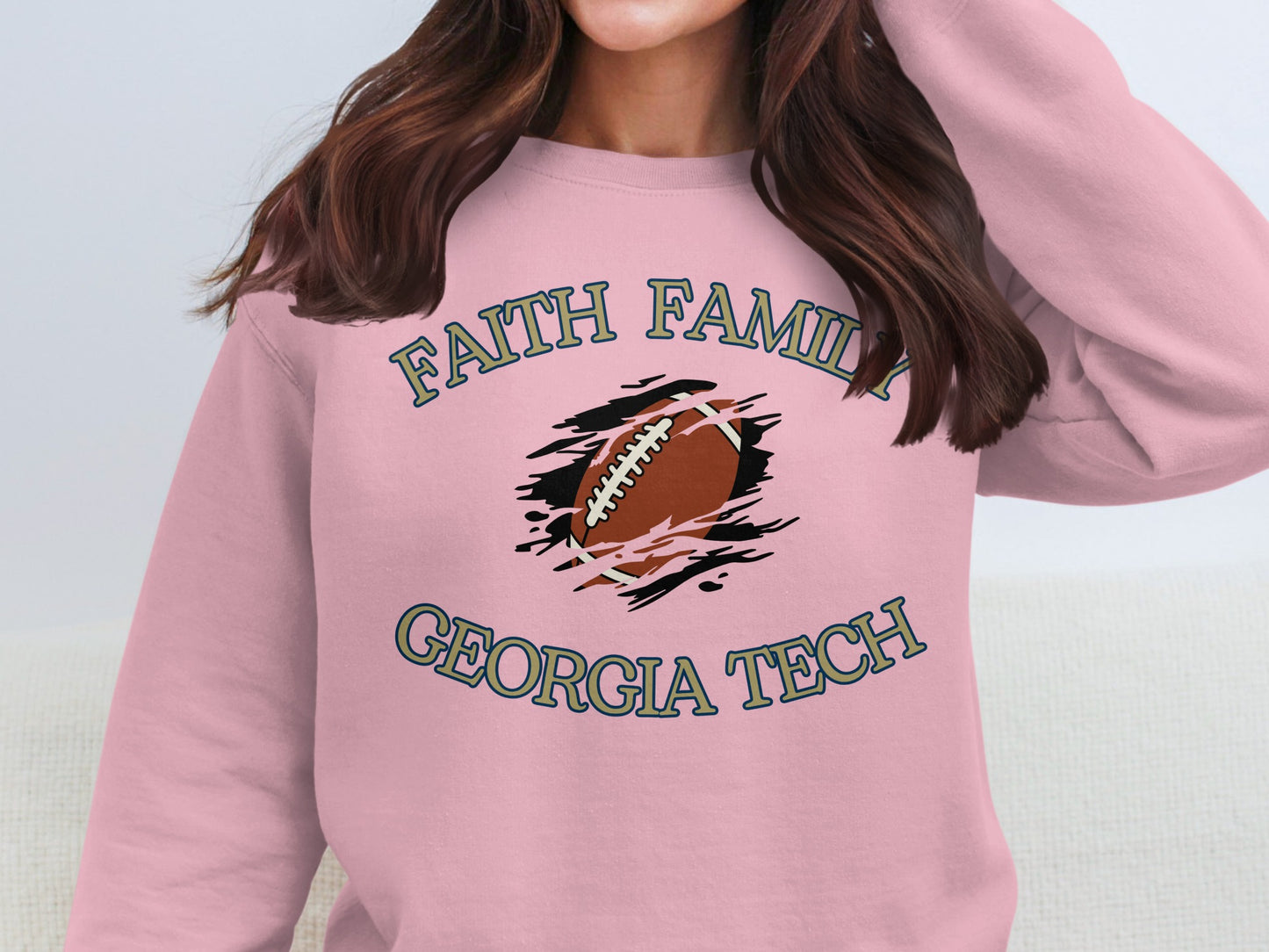 Faith Family Georgia Tech with football product