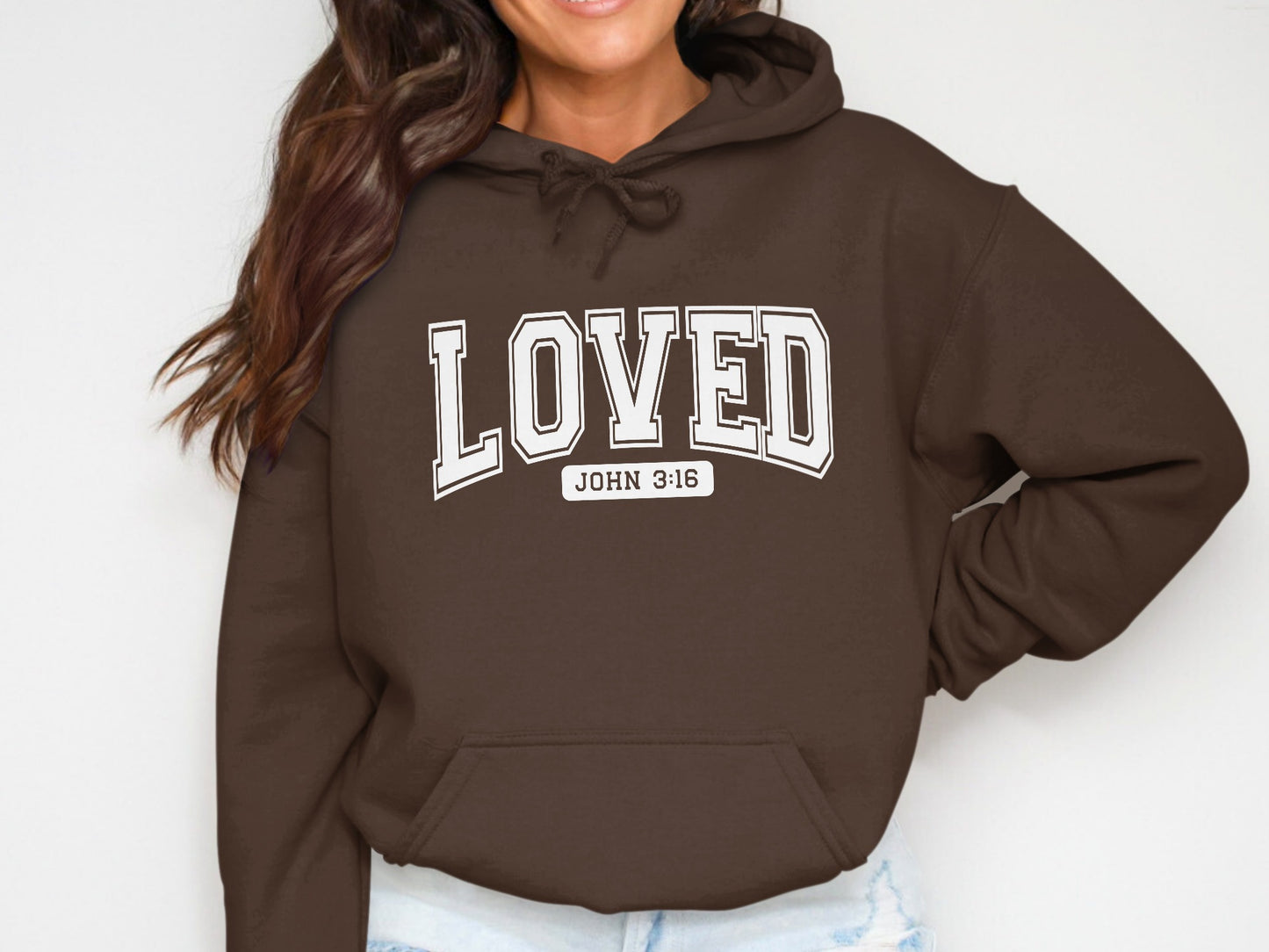 Loved John 3:16 Hoodie Christian Clothing Product