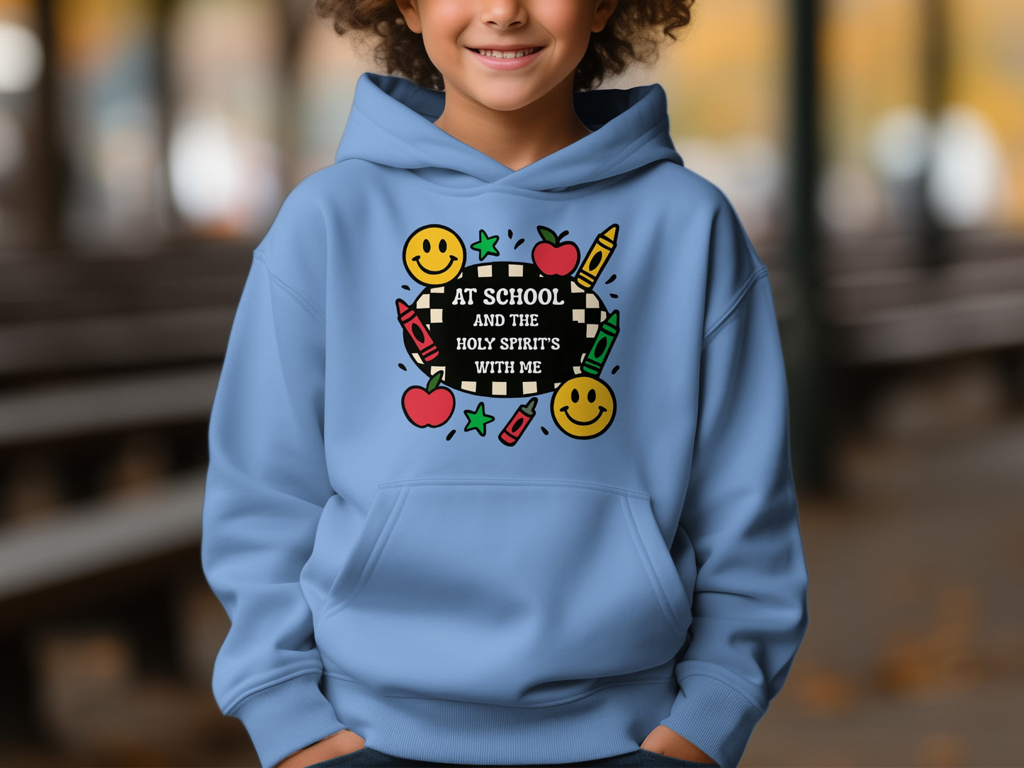 At School and the Holy Spirits With Me Hoodie