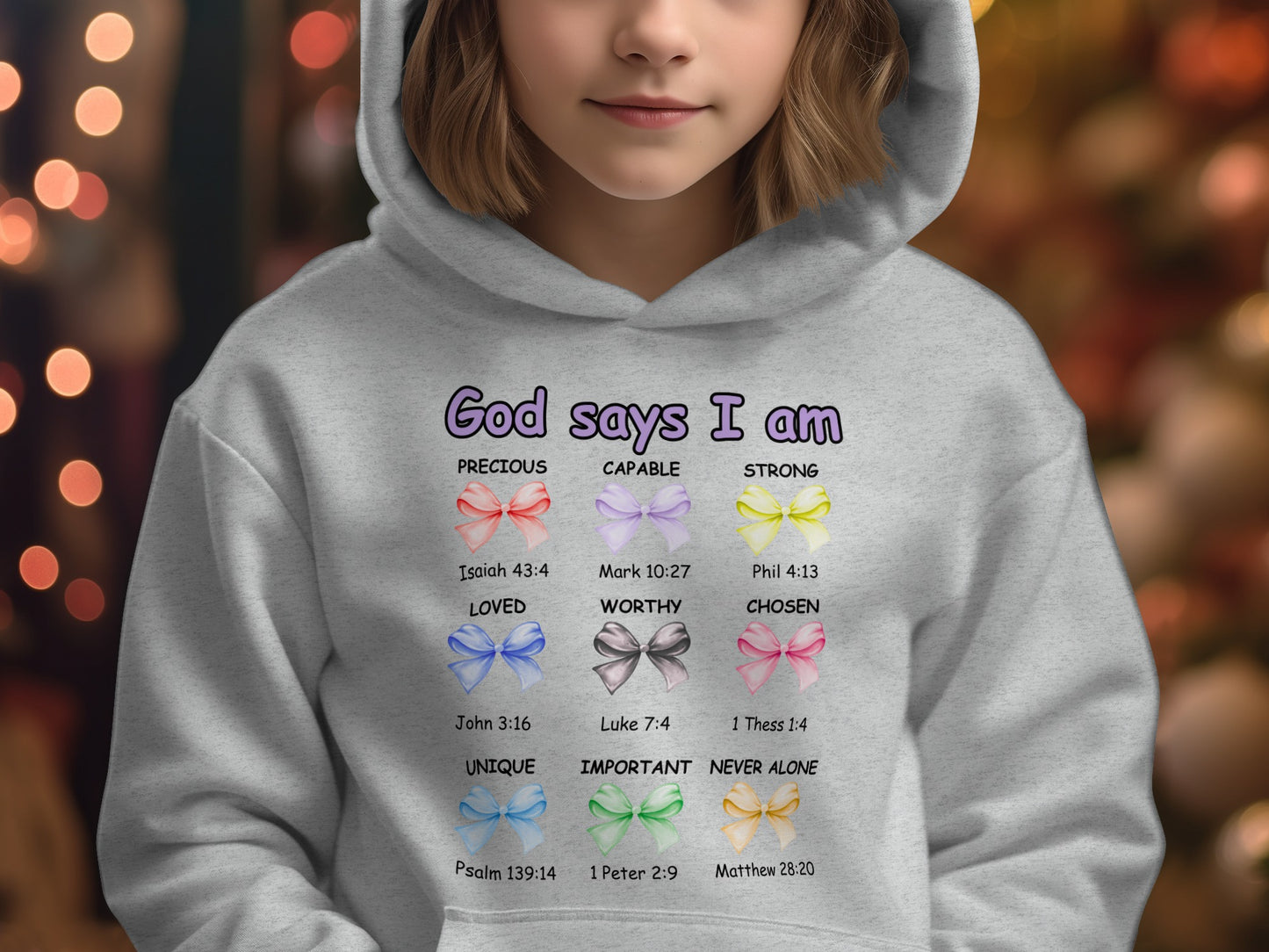 God Says I Am Hoodie with Inspirational Quotes