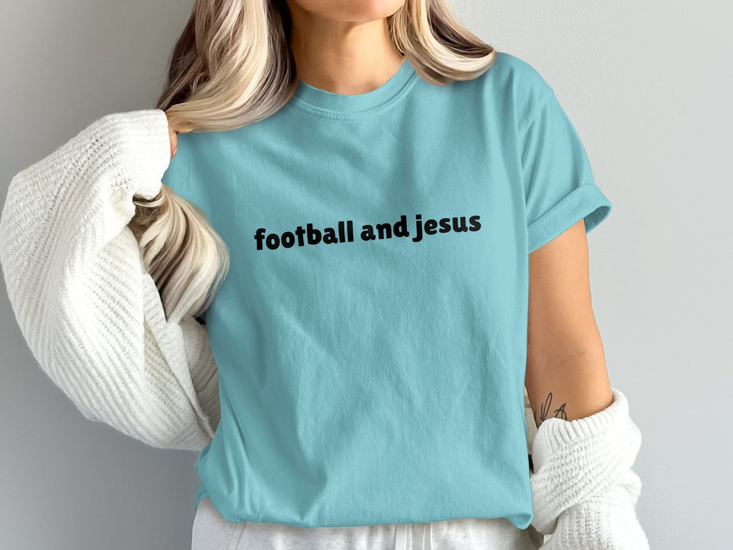 Football and Jesus Graphic T-shirt product type