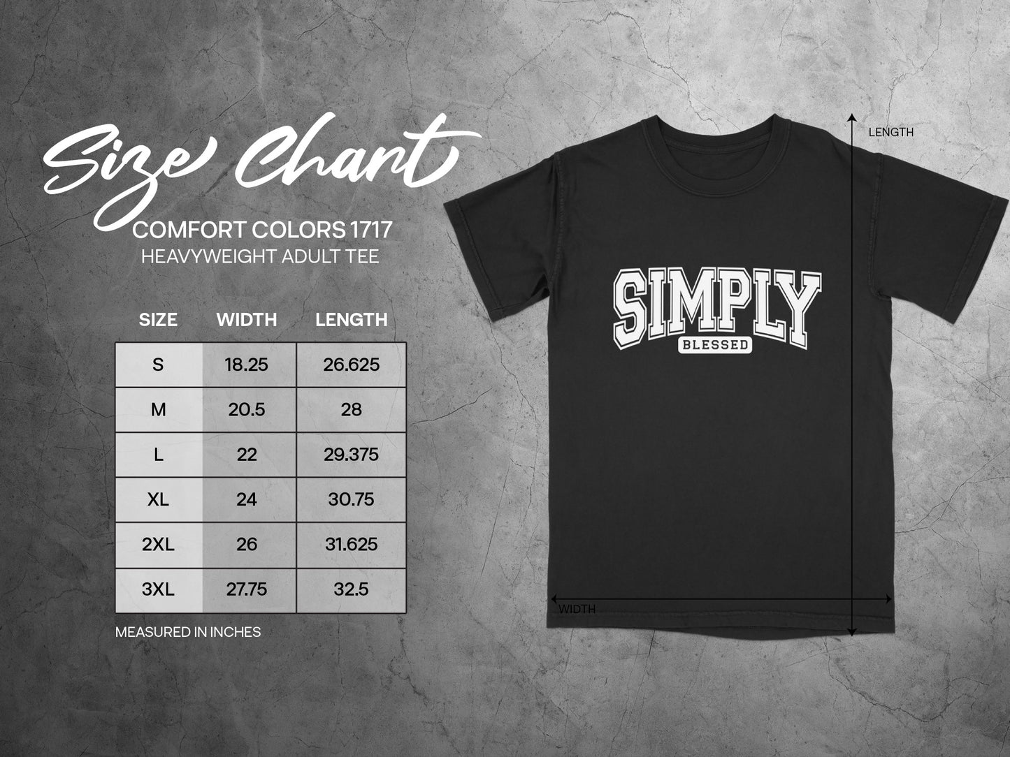Simply Blessed Graphic Tee Comfort Colors Heavyweight