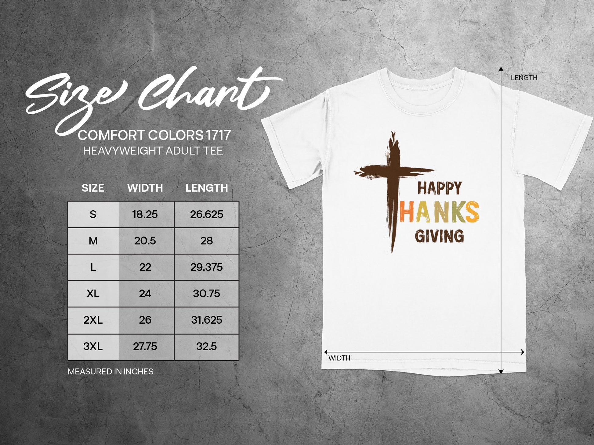 Happy Thanks Giving Print Shirt Heavyweight Adult Tee