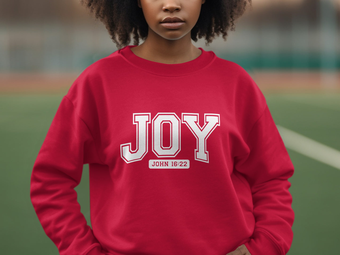 JOY John 16:22 Graphic Red Sweatshirt Apparel