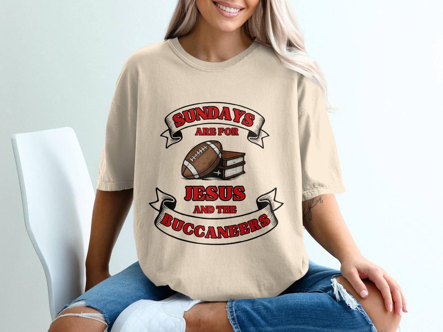 Sundays Jesus Buccaneers Shirt Football Fan product