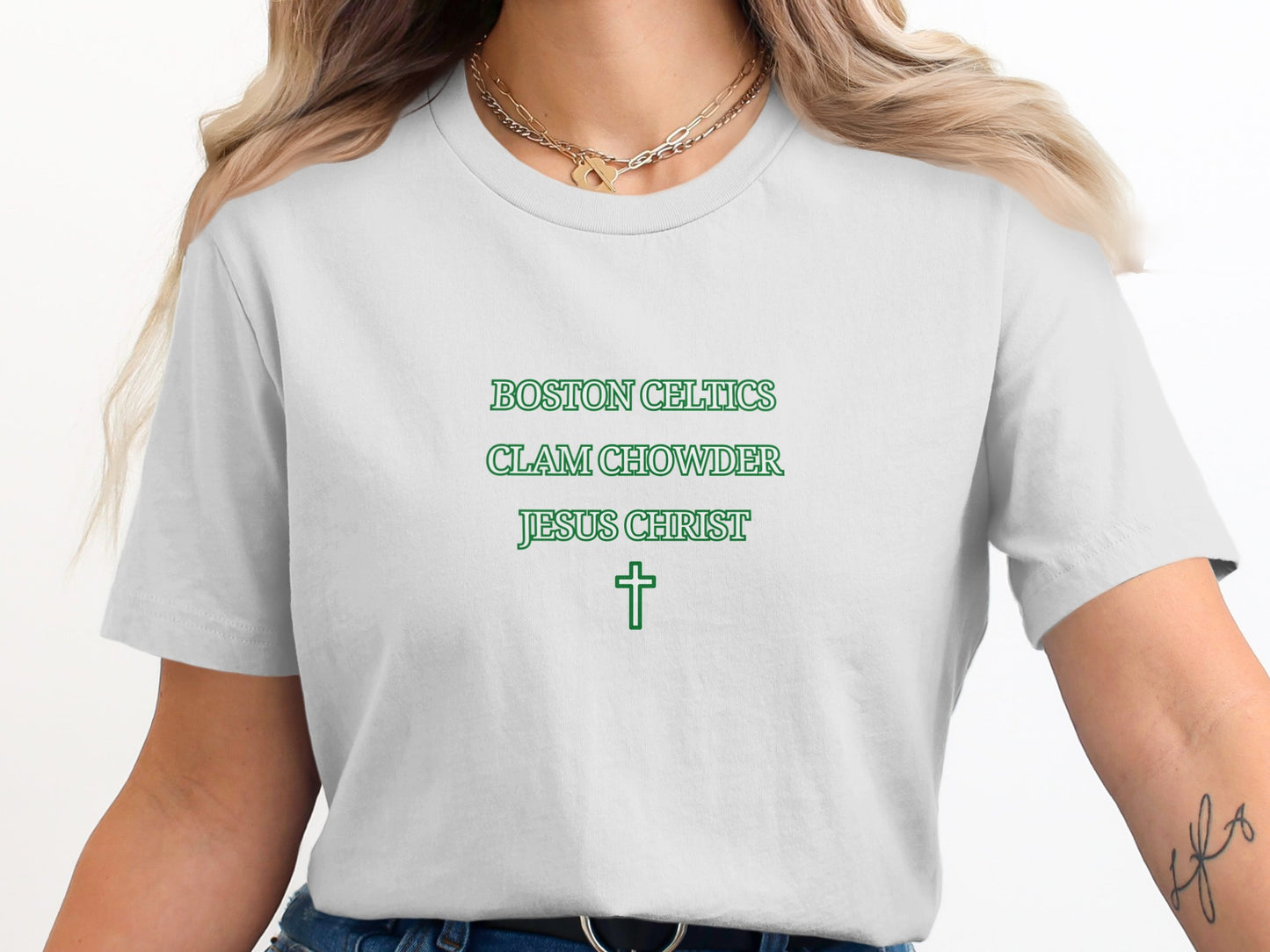 Boston Celtics Clam Chowder Jesus Christ T-shirt