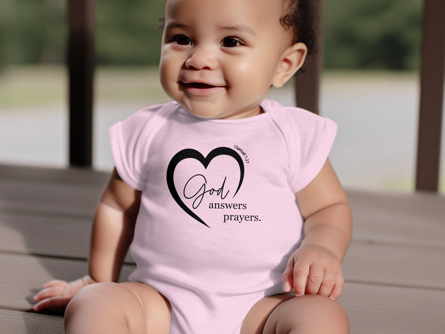 God Answers Prayers Inspirational Baby Onesie