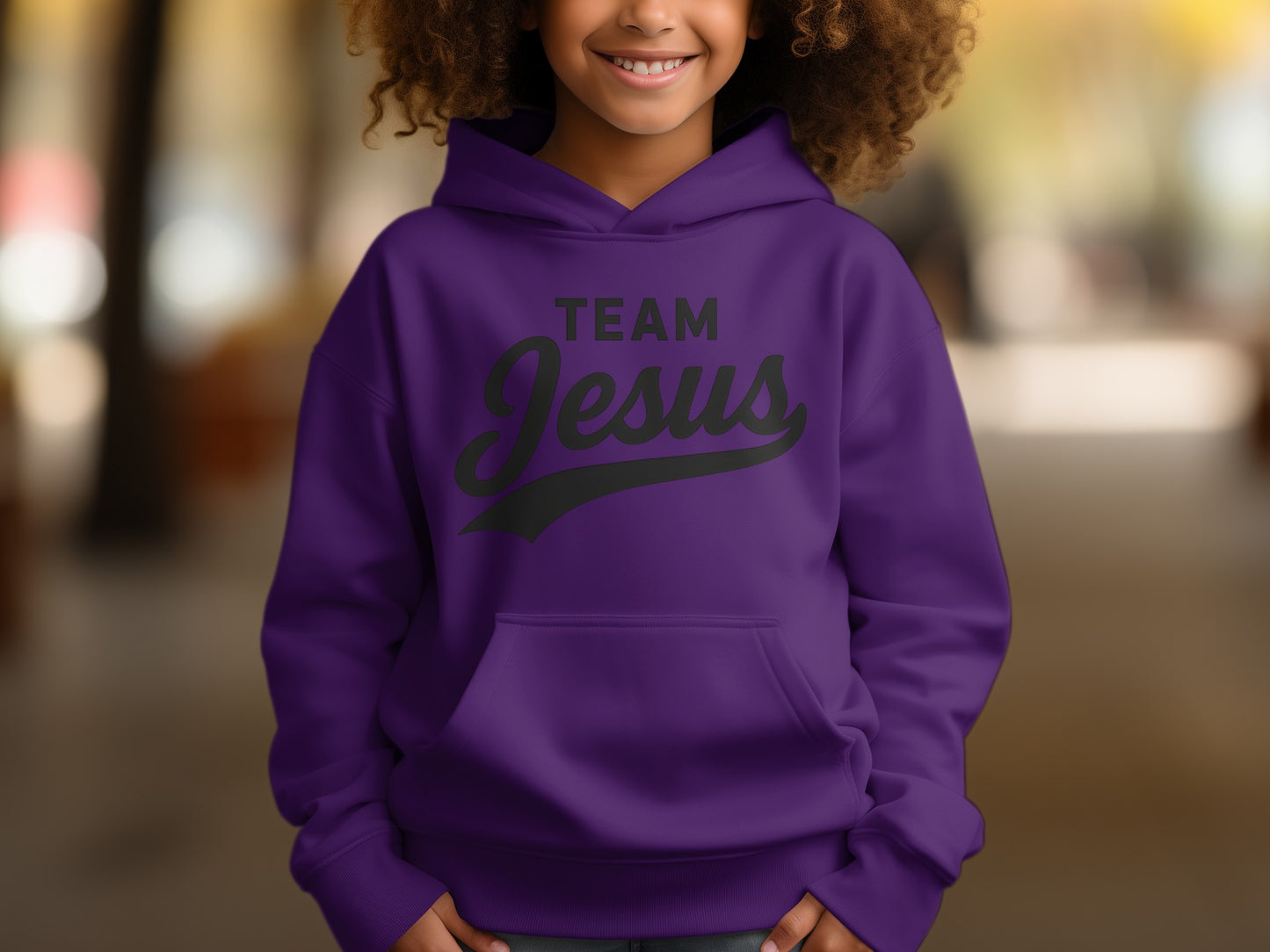 Team Jesus Purple Hoodie Youth product