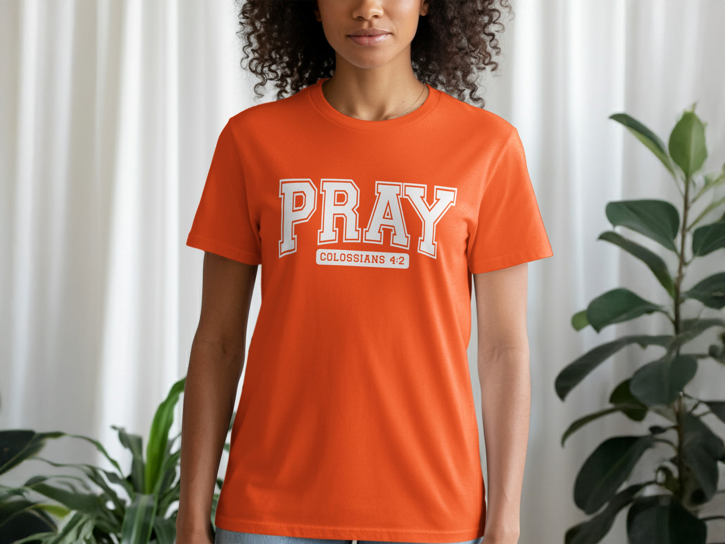 Pray Colossians 4:2 Stylish Orange Shirt