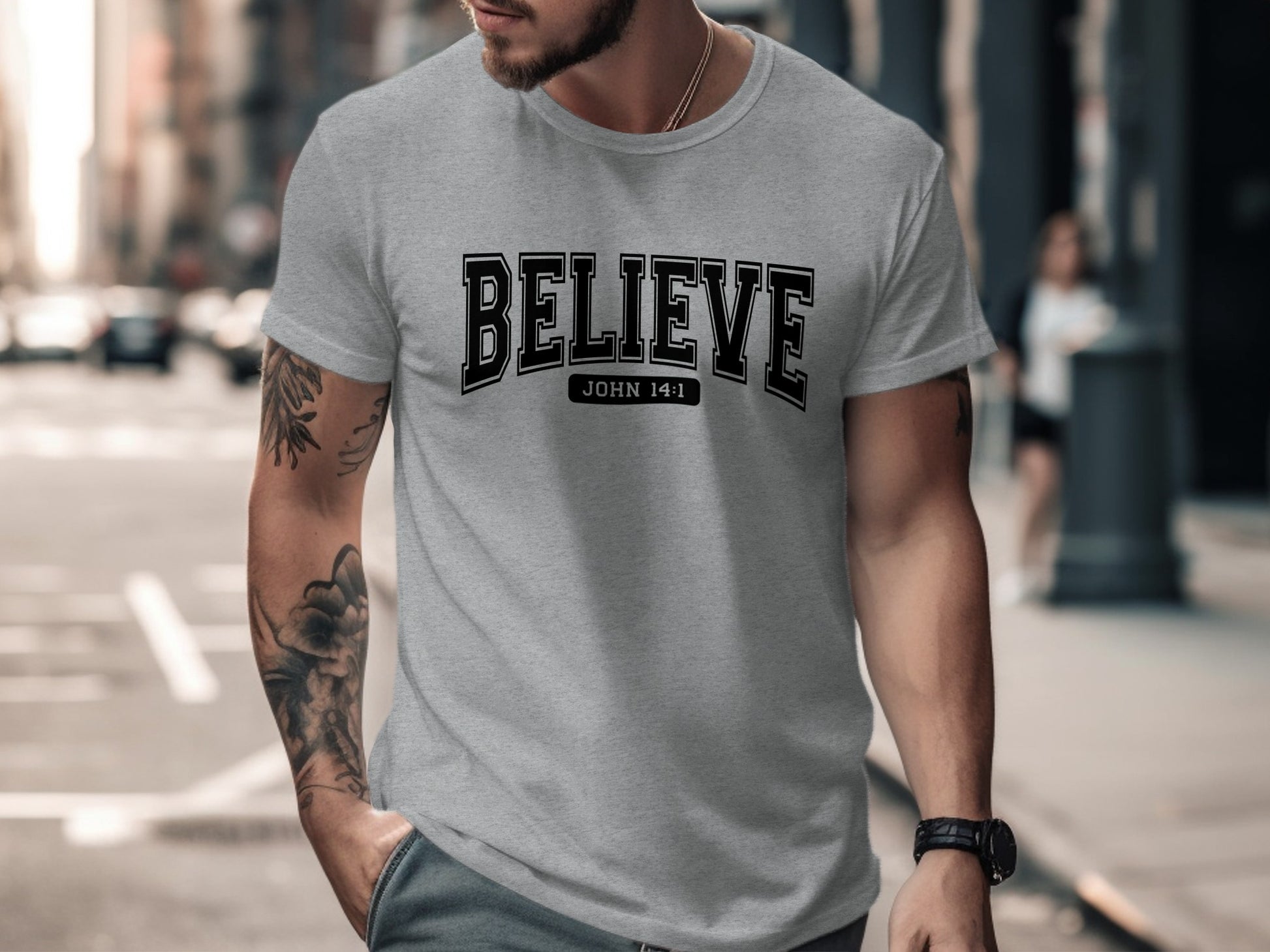 Believe John 14:1 Inspiring Graphic T-Shirt
