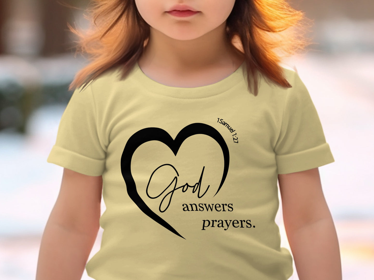 God Answers Prayers Heart Design T-Shirt