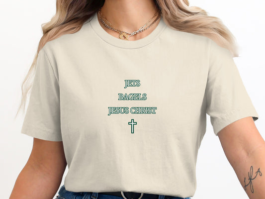 Jets Bagels Jesus Christ Graphic T-Shirt product