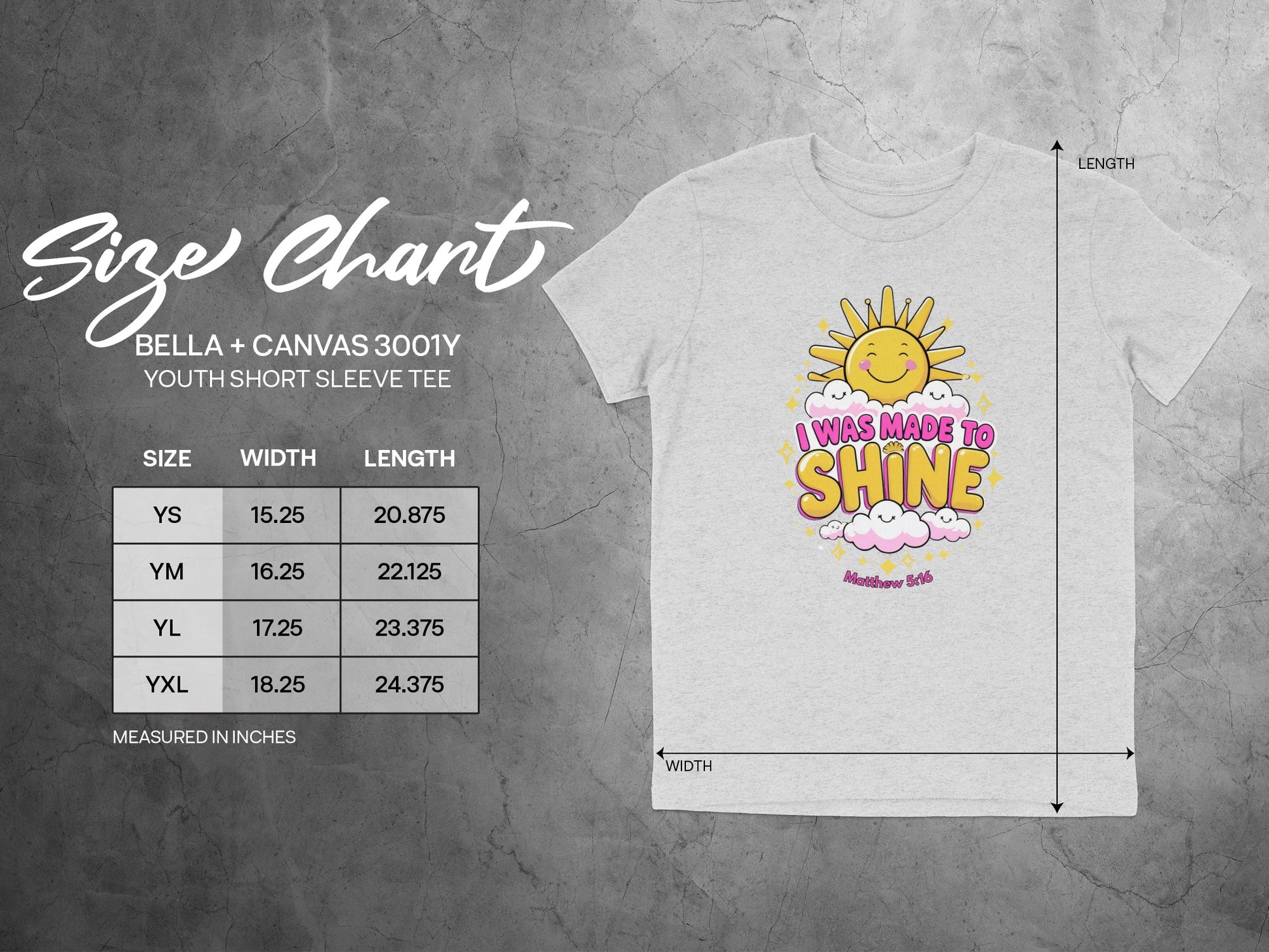 I Was Made to Shine Youth Short Sleeve Tee