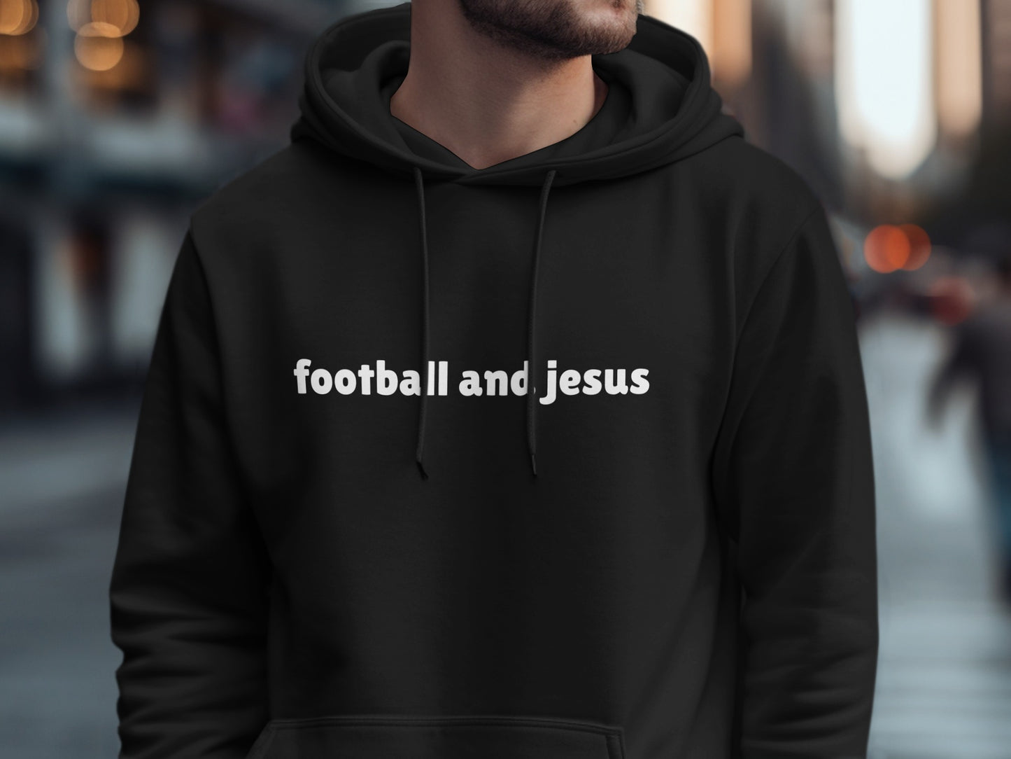 Football and Jesus Text Hoodie product type