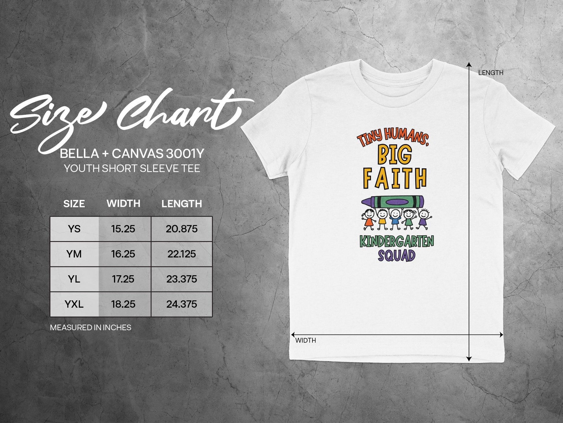 Tiny Humans Big Faith Kindergarten Squad Tee