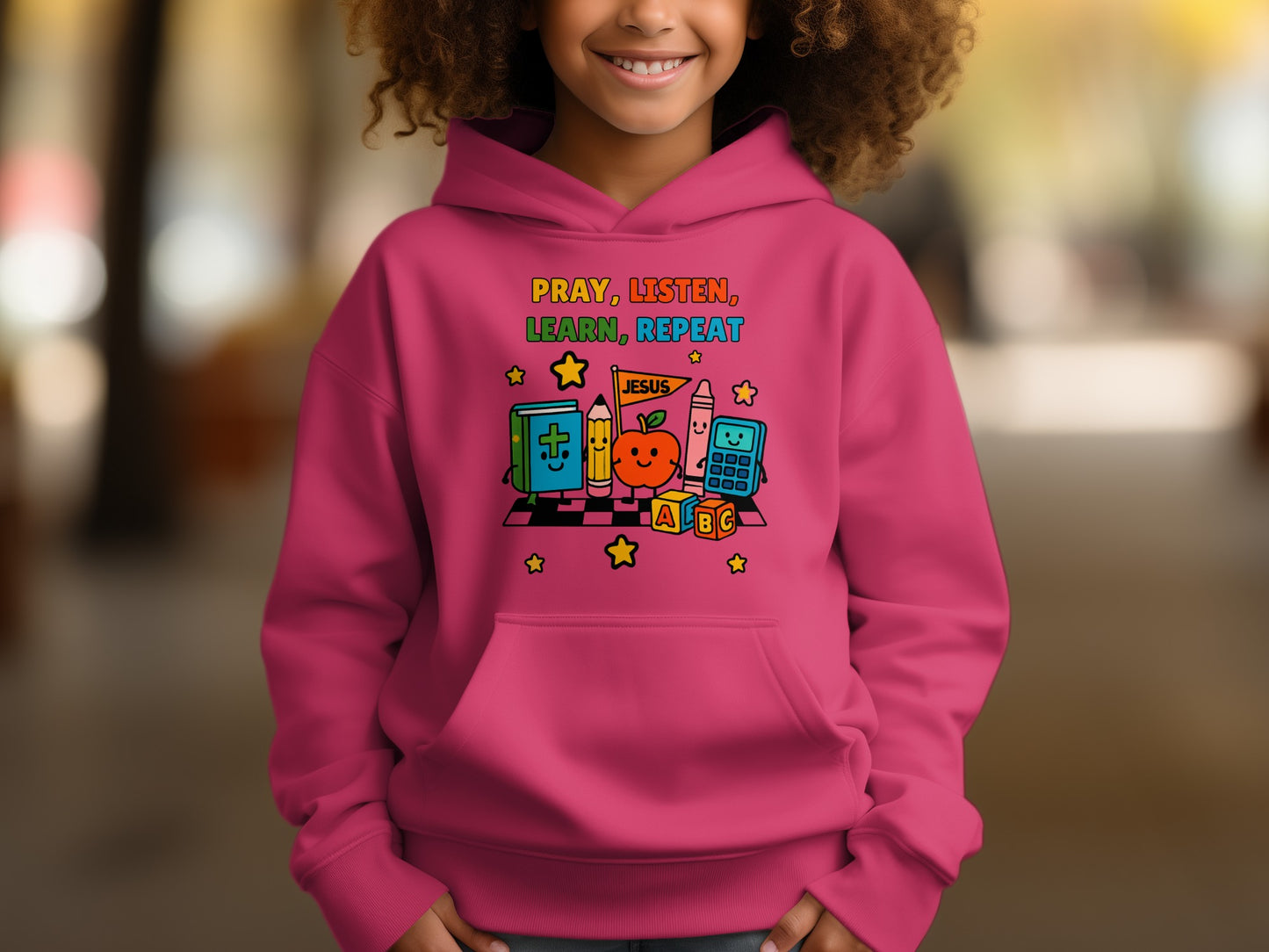 Pray Listen Learn Repeat Hoodie for Kids