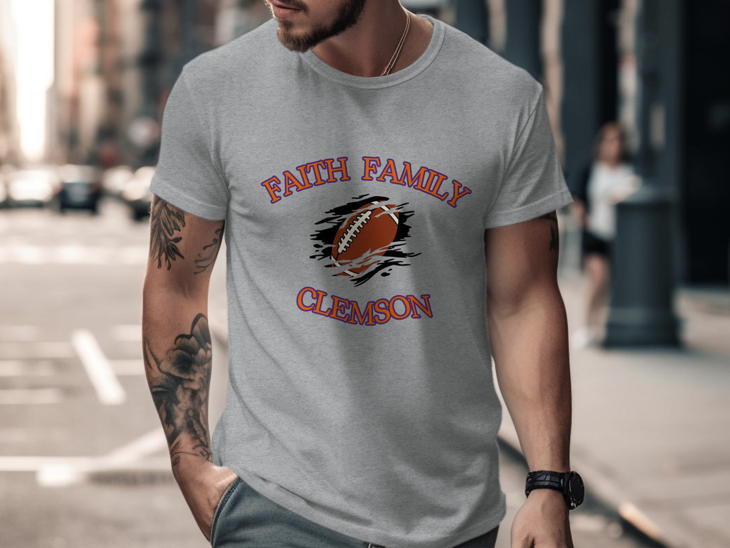 Faith Family Clemson Football Graphic T-Shirt