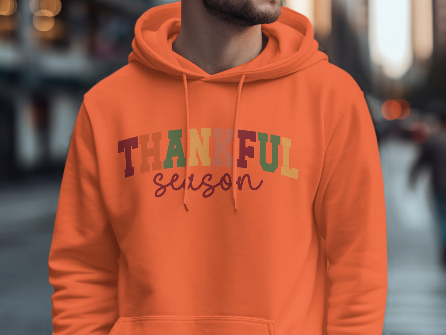 Thankful Season Vibrant Orange Hoodie