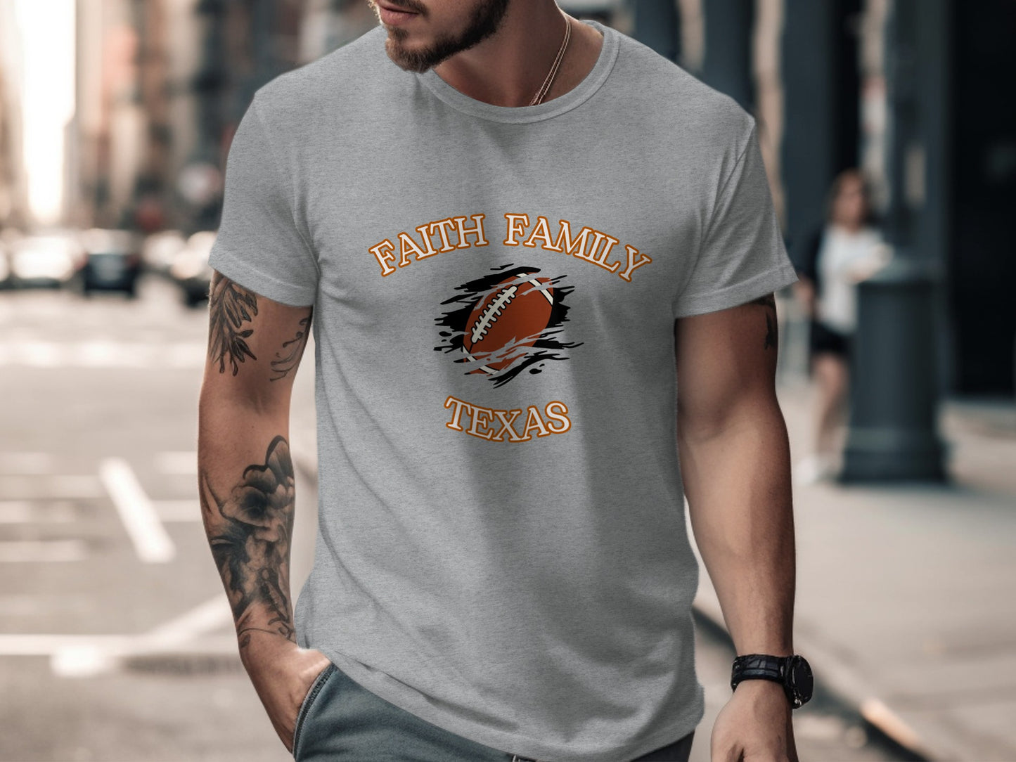 Faith Family Texas Football Graphic T-Shirt