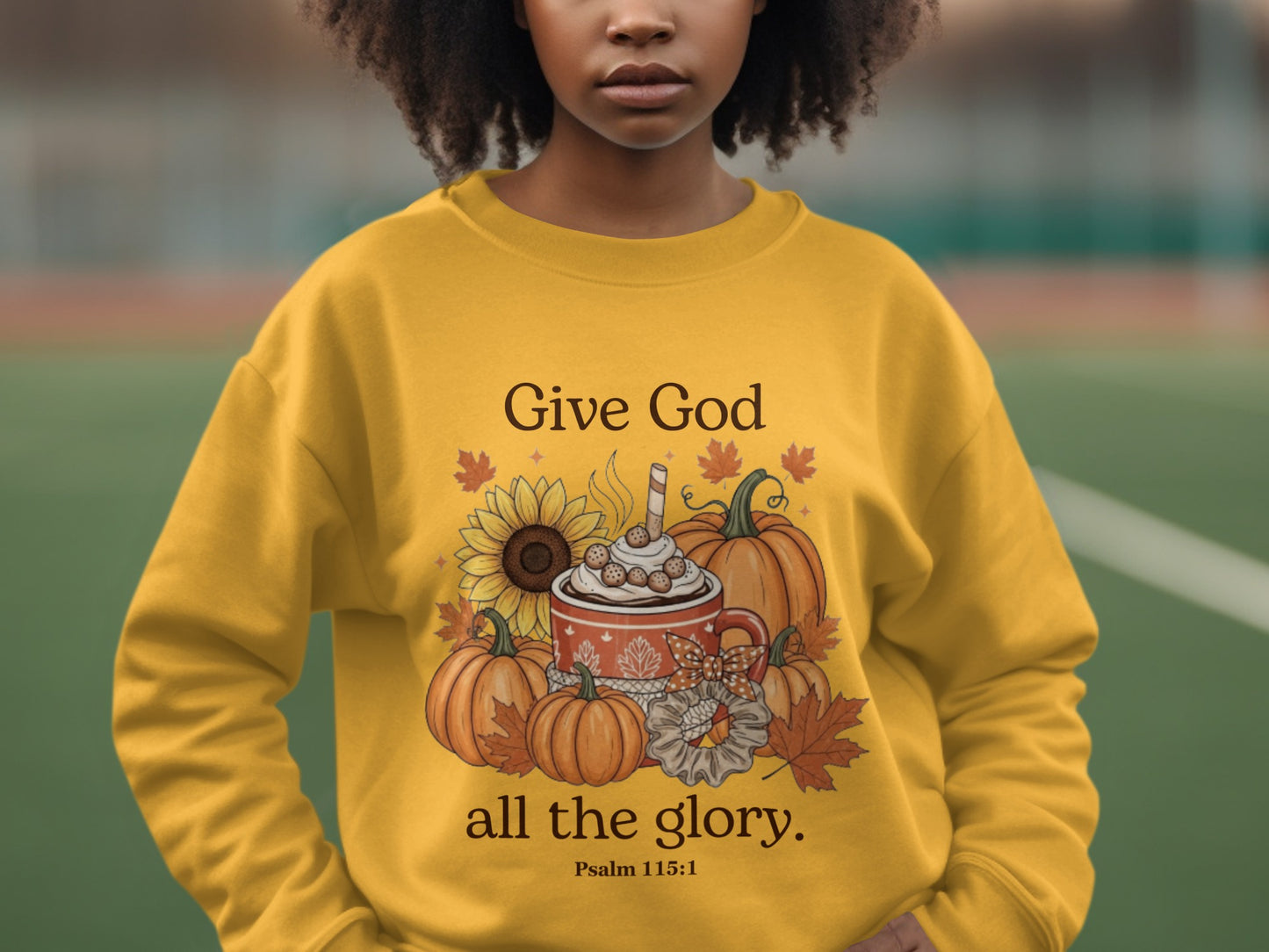Give God All The Glory Sweatshirt with Fall Design