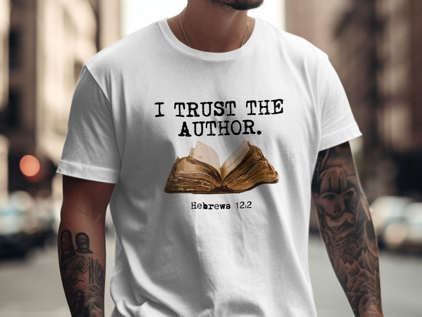 I Trust The Author Hebrews 12:2 Quote Shirt product