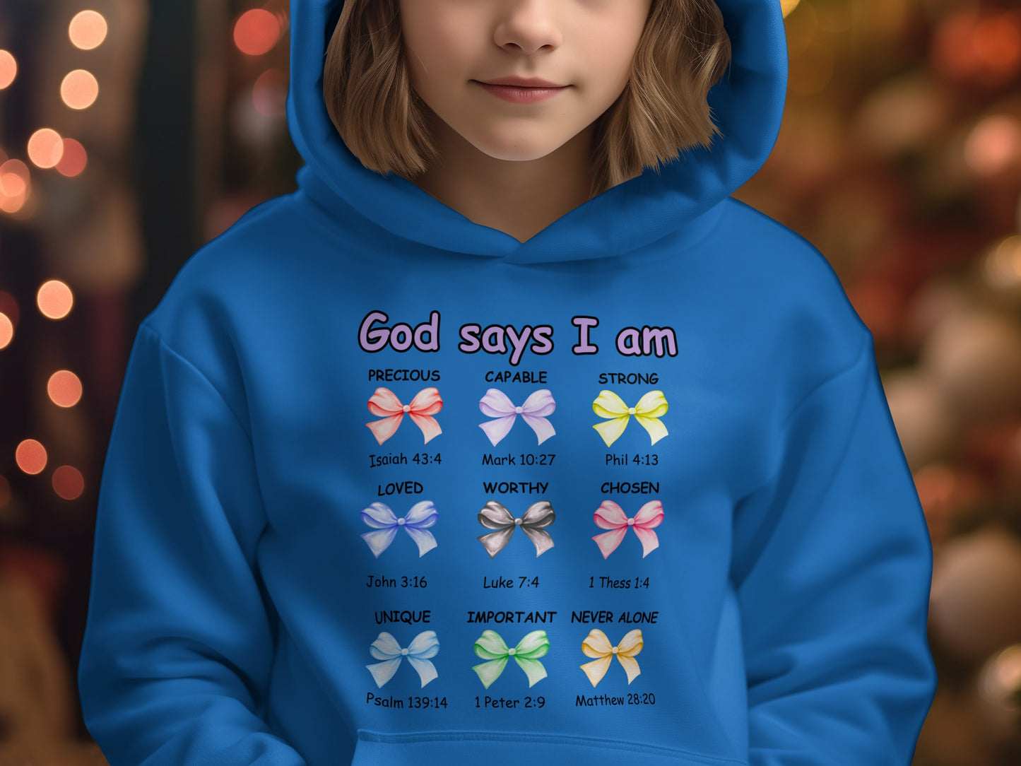 God Says I Am Inspirational Hoodie For Kids