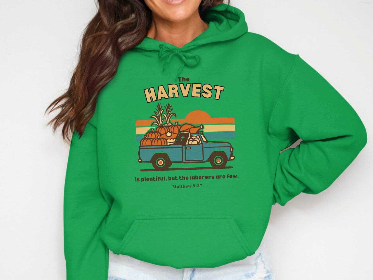 The Harvest Illustration Graphic Hoodie Matthew 9:37