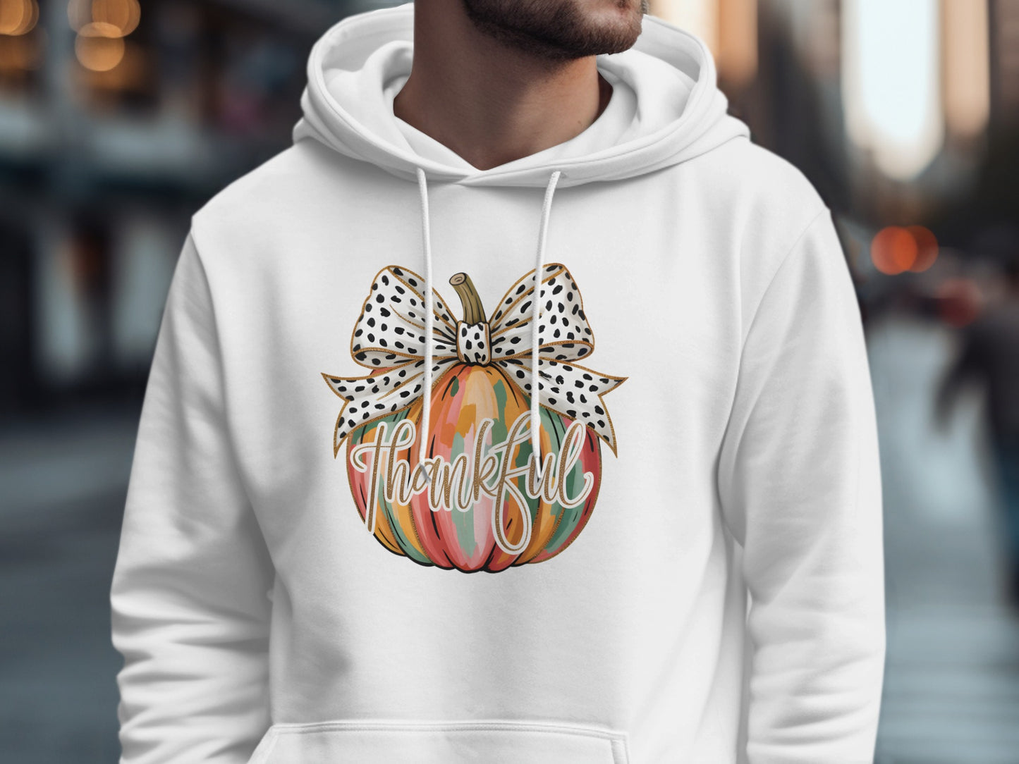Thankful Pumpkin with Dotted Bow Hoodie Product