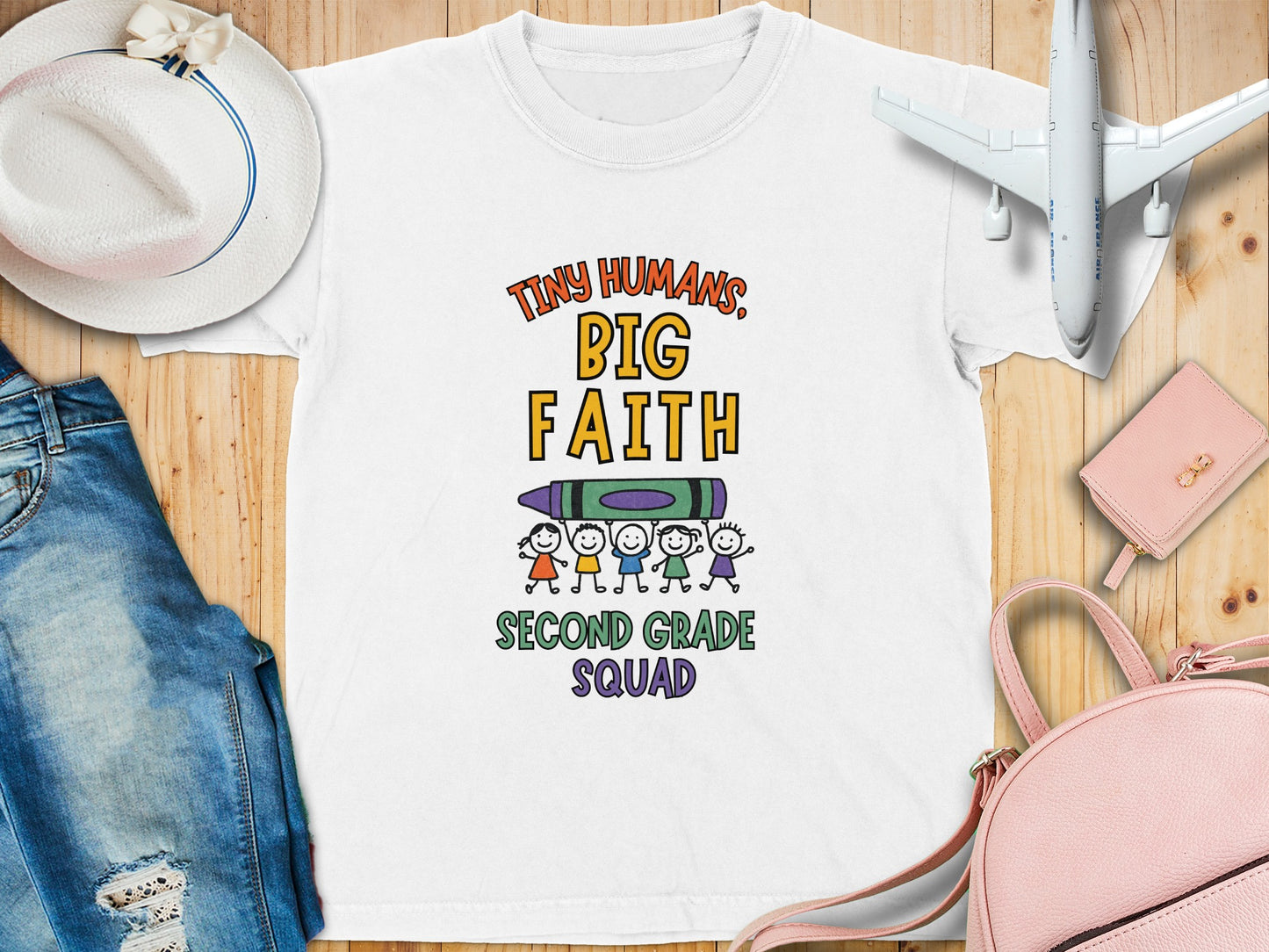Tiny Humans Big Faith Second Grade Squad shirt
