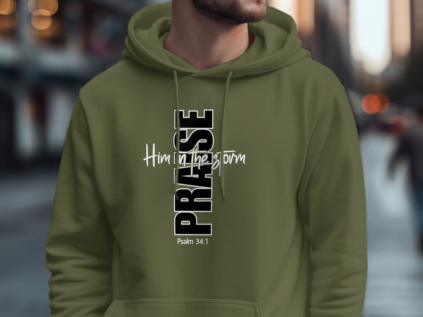Praise Psalm 34:1 Him in the Storm Hoodie product type