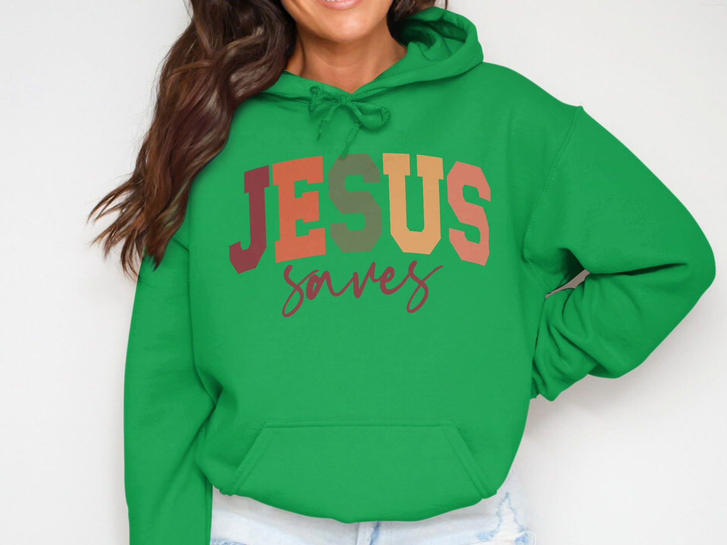 Jesus Saves Graphic Hoodie Sweatshirt Apparel