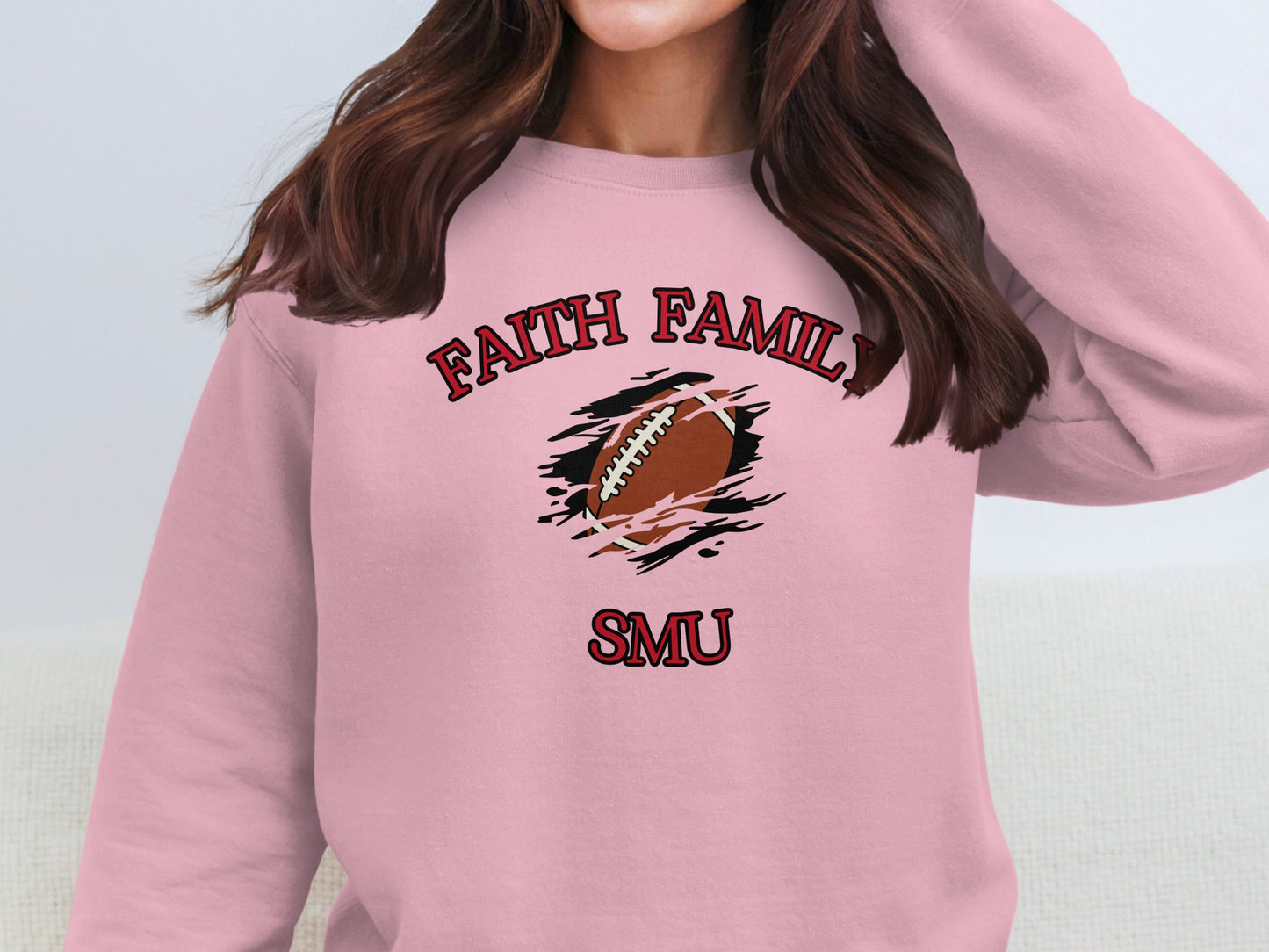 Faith Family SMU Football Themed Sweatshirt product