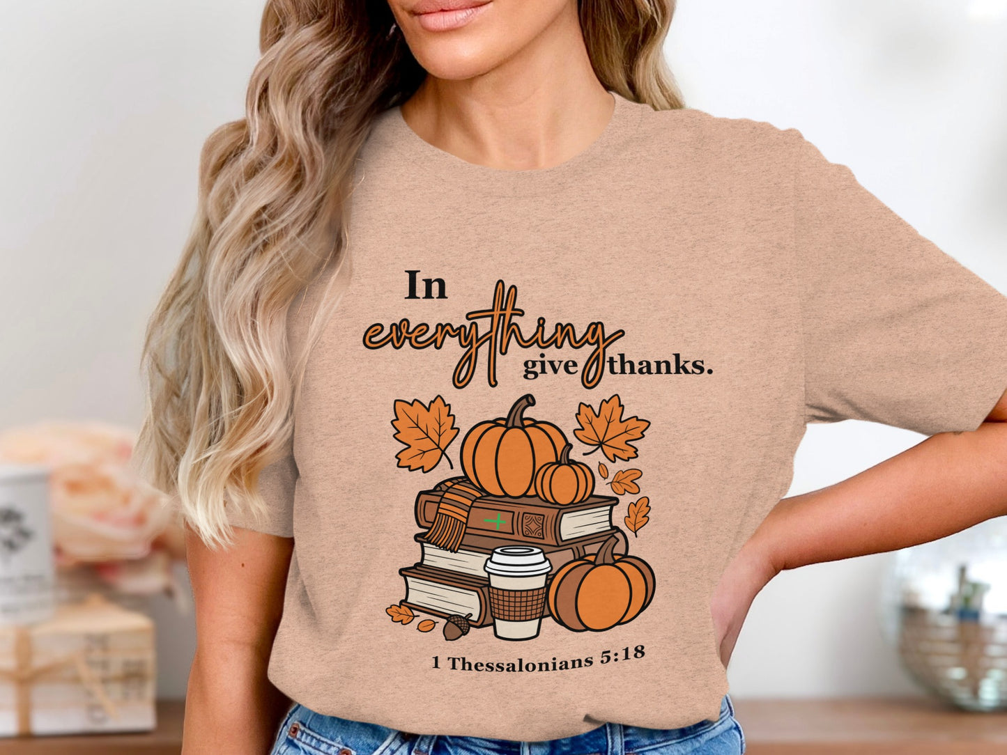 In Everything Give Thanks Illustrated T-shirt