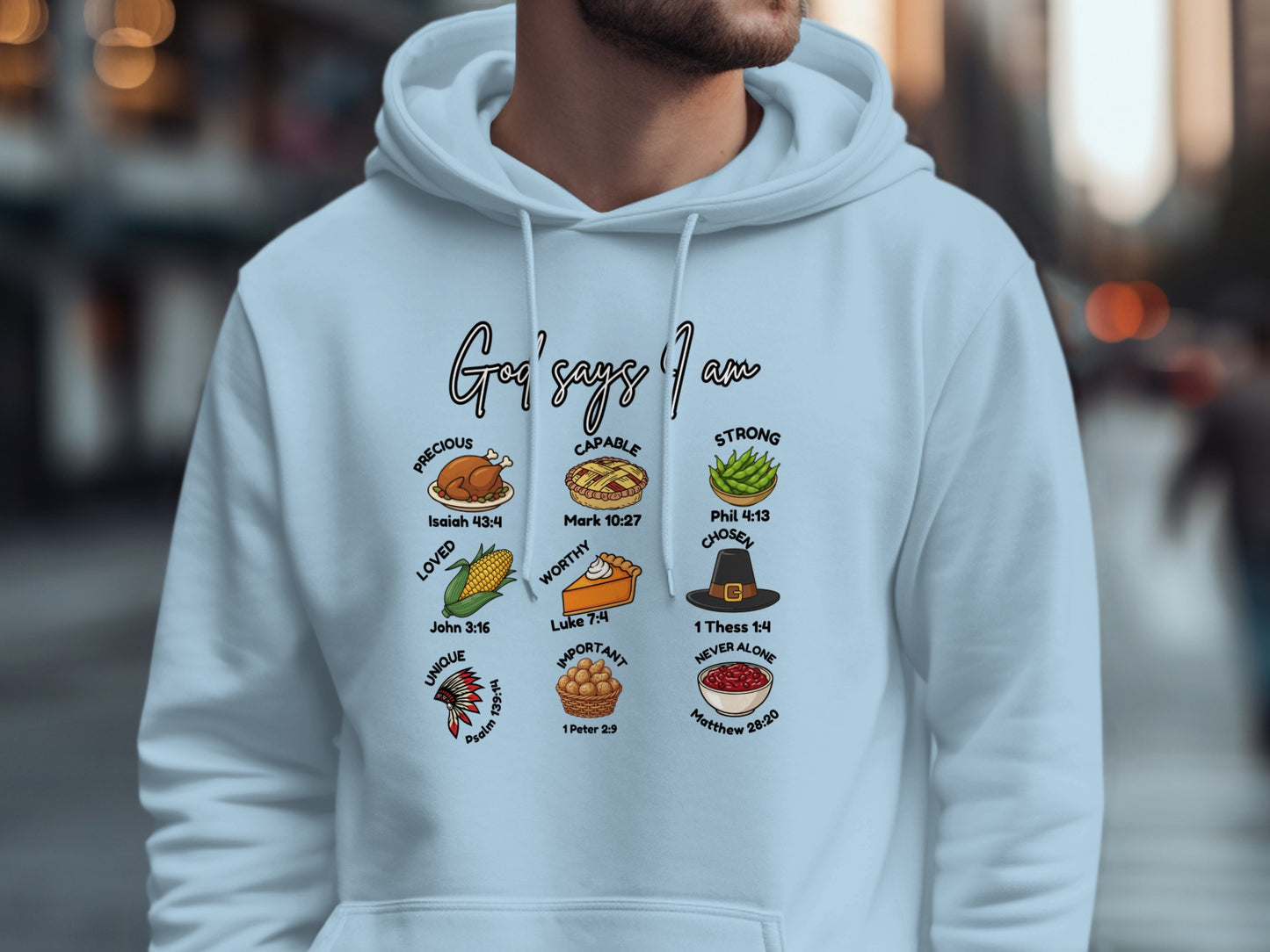 Graysays I Am Inspirational Hoodie Faith-Based