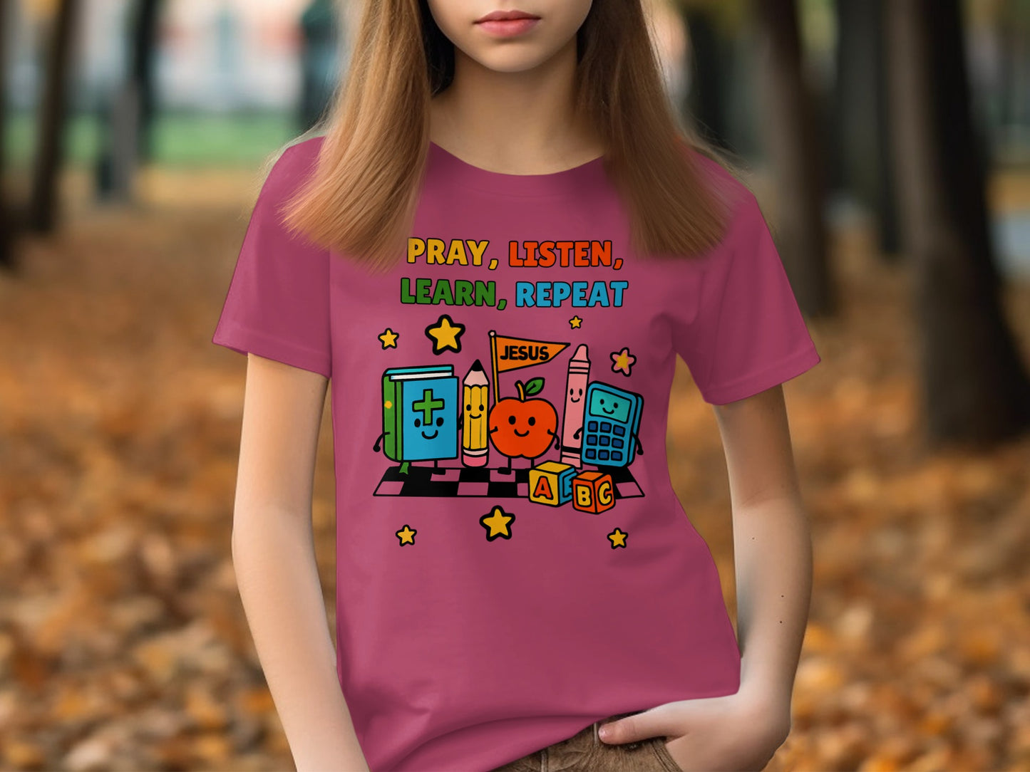 Pray Listen Learn Repeat Cute Educational Shirt