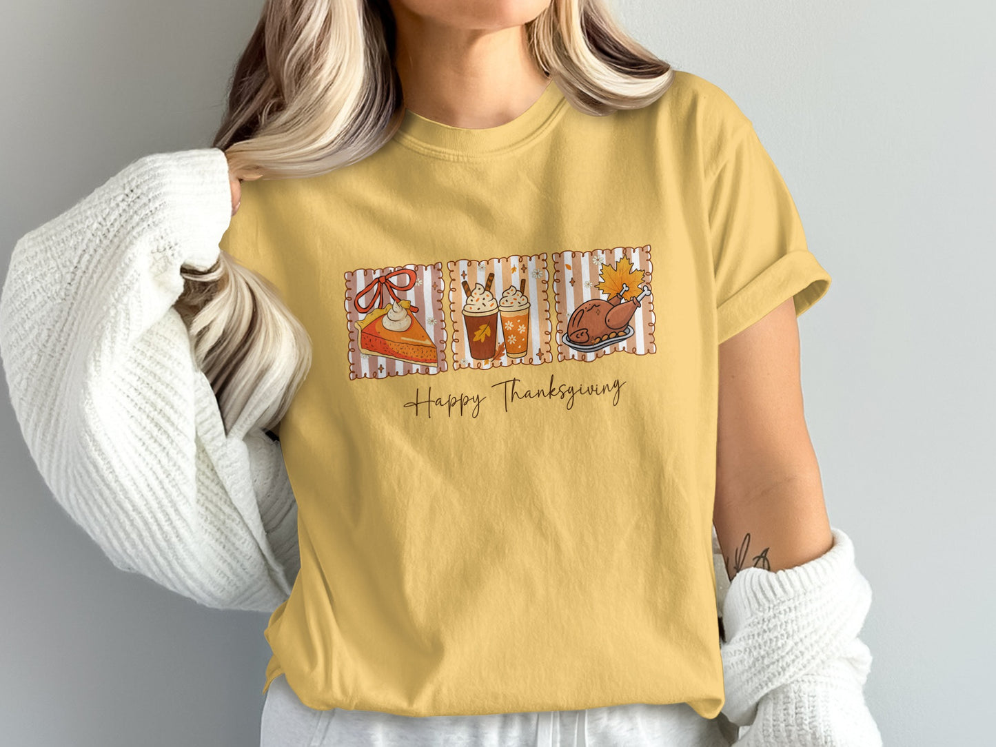 Happy Thanksgiving Shirt with Festive Graphics
