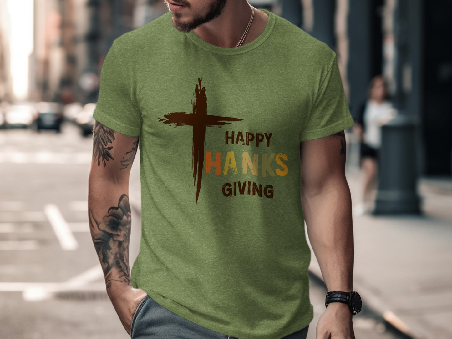 Happy Thanksgiving Cross Graphic Tee Product