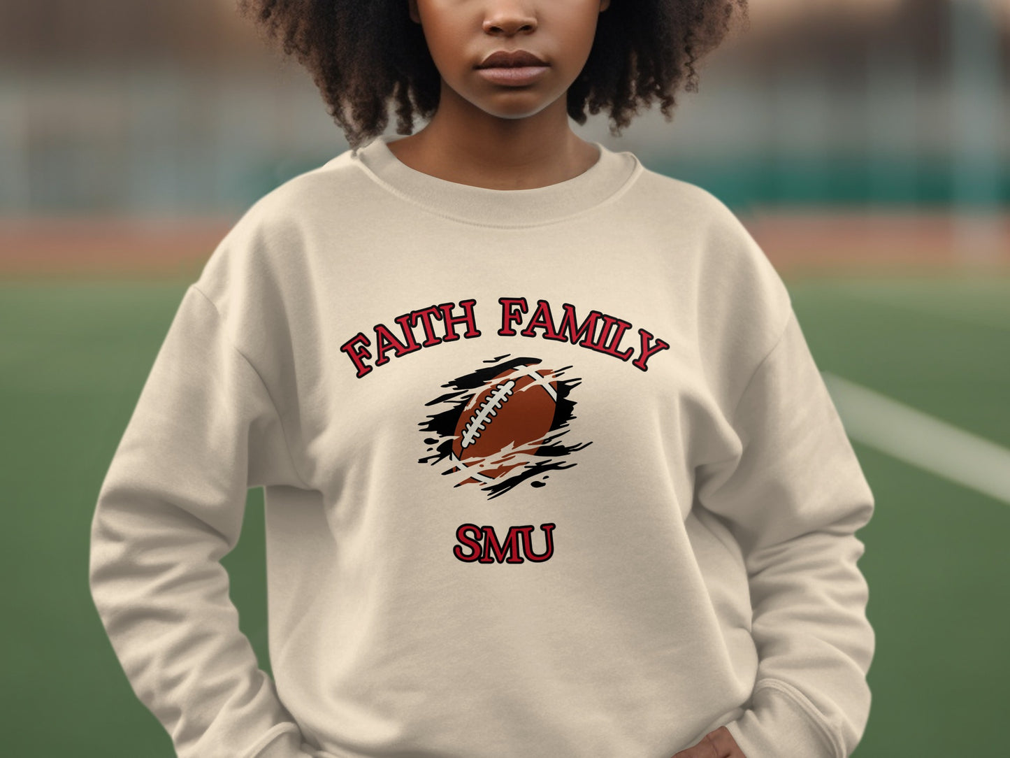 Faith Family SMU Football Themed Sweatshirt product