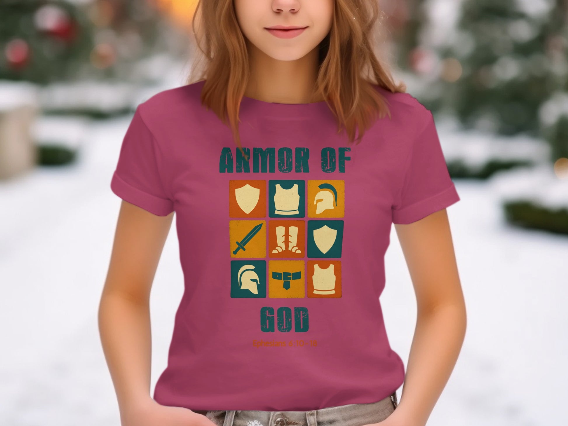 Armor of God with Ephesians 6:10-18 Quote Shirt