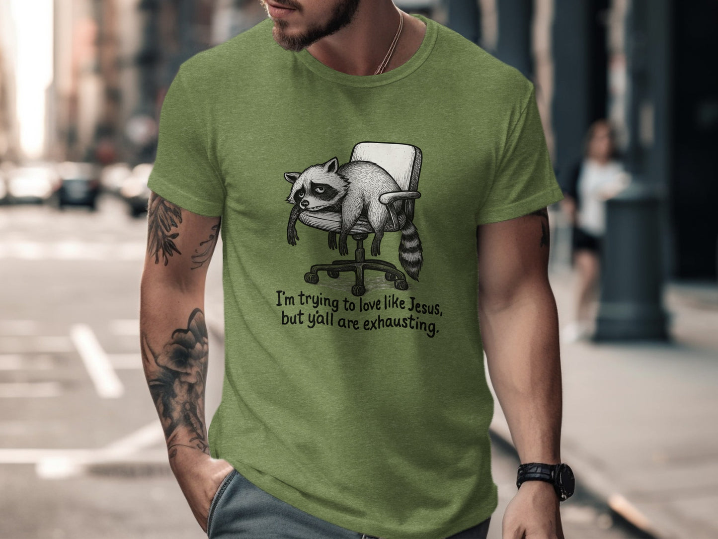 Funny Raccoon Graphic T-Shirt with Humorous Quote