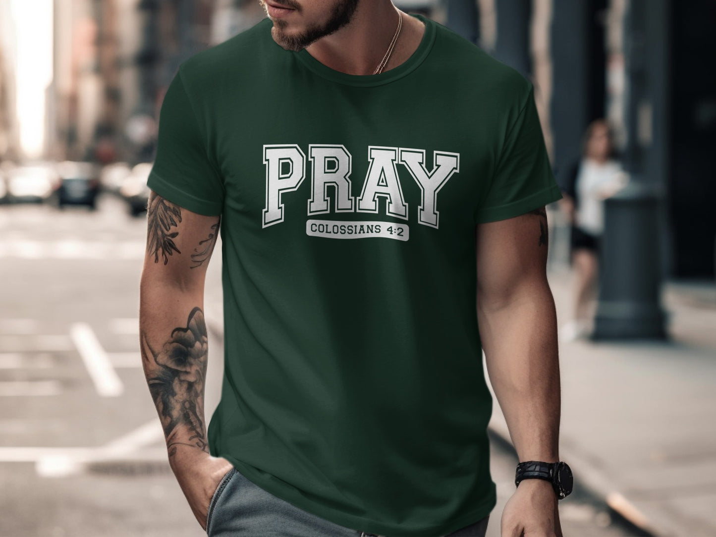 Pray Colossians 4:2 Graphic T-shirt for Men