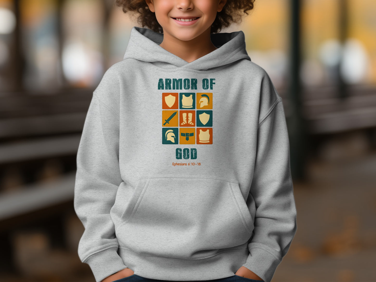 Armor of God Hoodie with Biblical Verse Design
